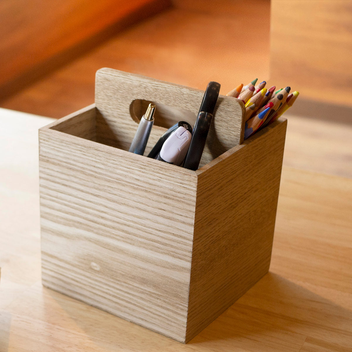 小物収納 リーニエ MDF 持ち手付き仕切りボックス